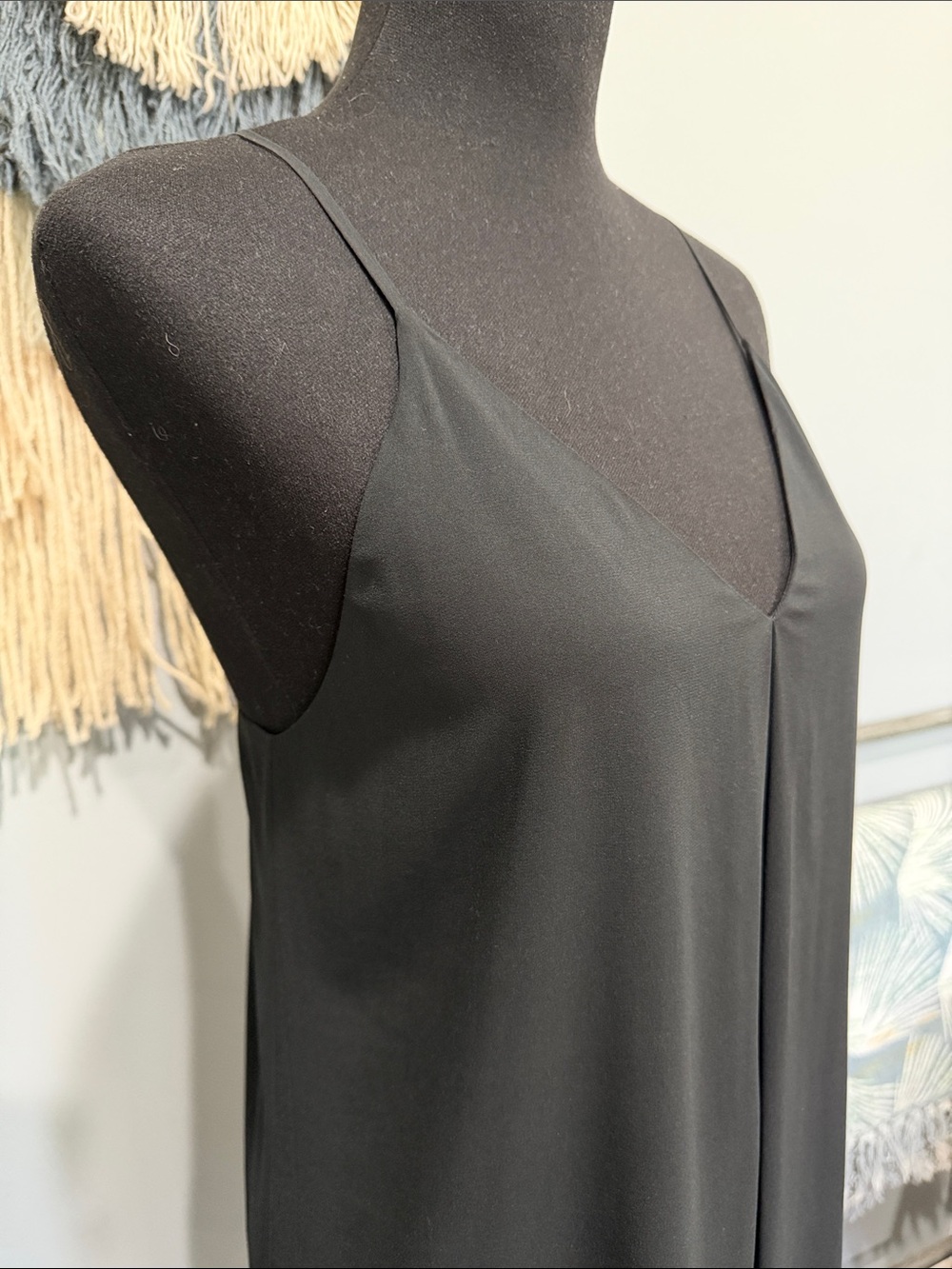 Alice + Olivia Little Black V-Neck Silk Slip Dress Size S/P - Picture 4 of 10